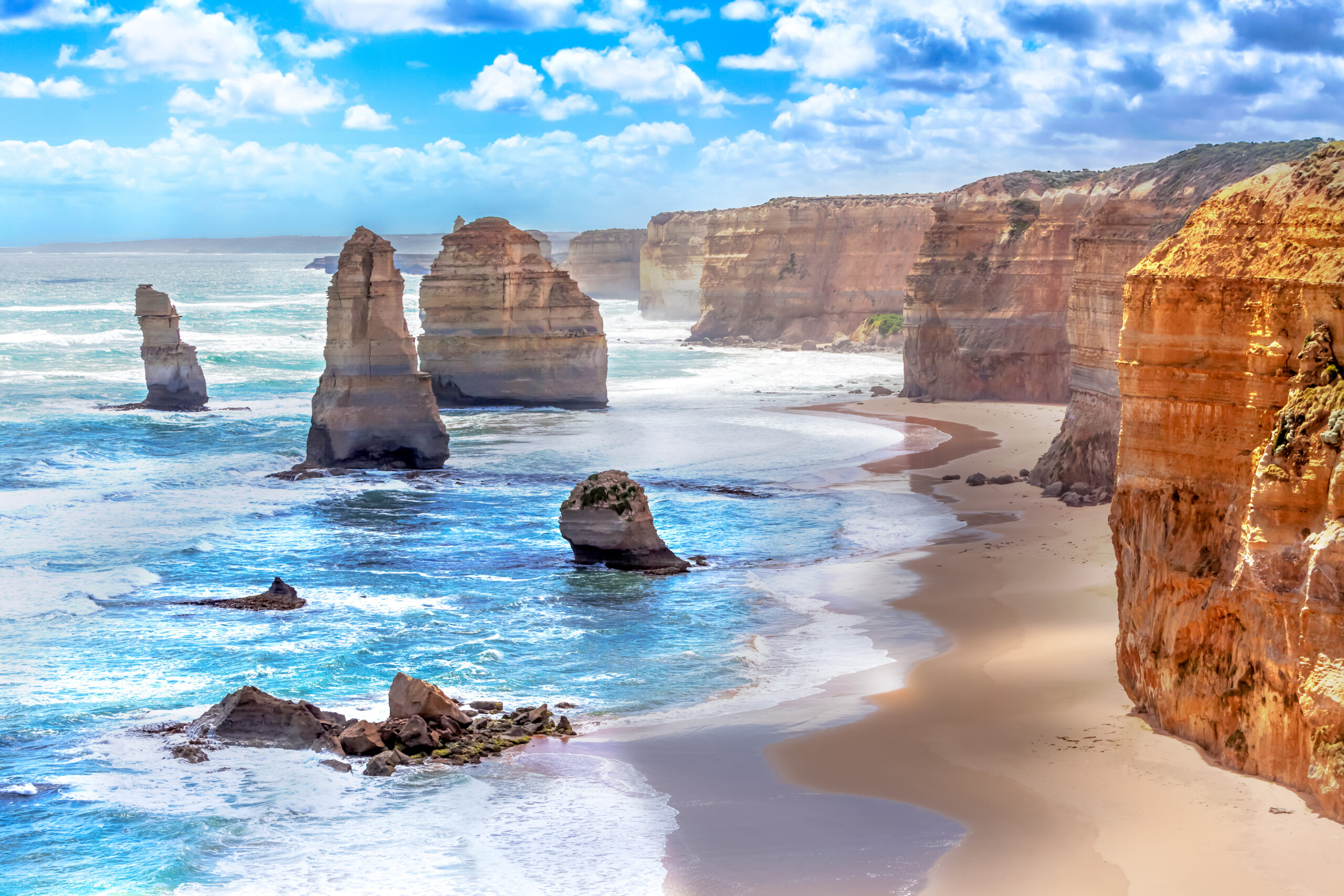 Twelve,Apostles,And,Orange,Cliffs,Along,The,Great,Ocean,Road